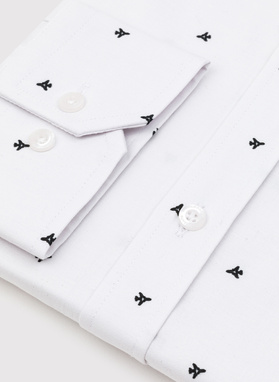 Biała koszula męska w samoloty