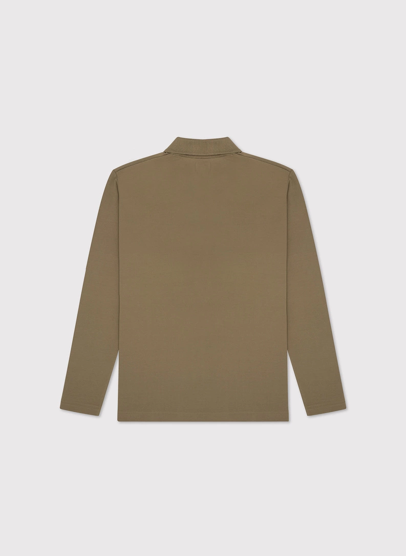 Oliwkowe polo longsleeve