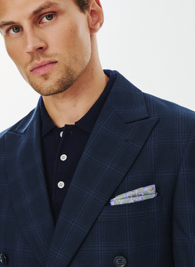 Dwurzędowa marynarka garniturowa w kratę