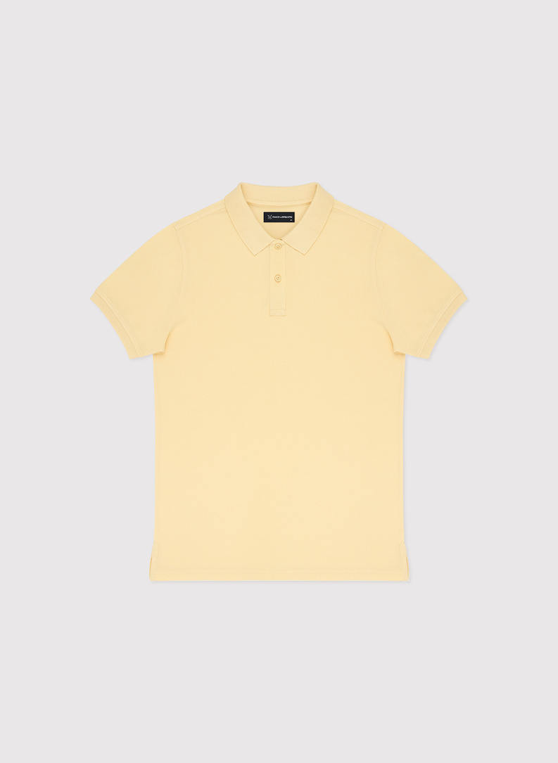 Gładki t-shirt polo w żółtym kolorze