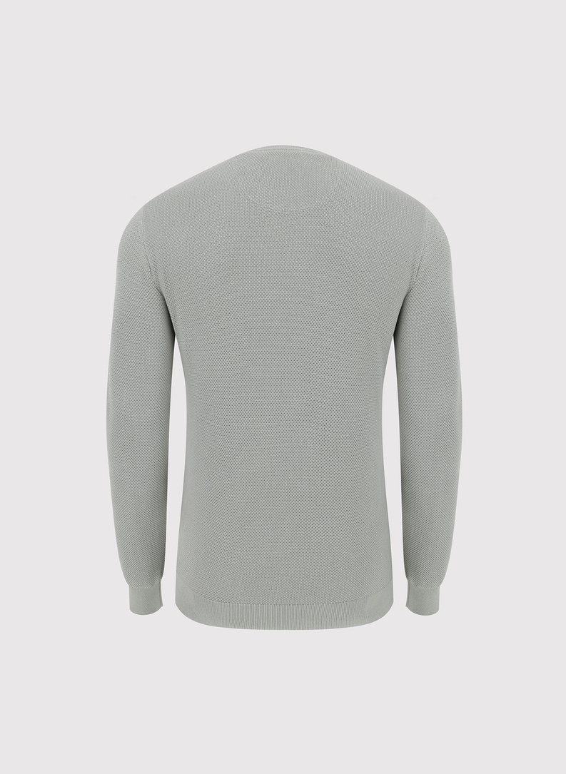 Szałwiowy sweter męski o-neck