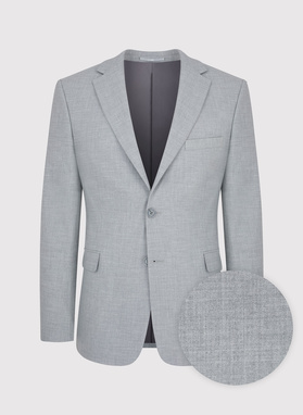 Gładki jasnoszary garnitur męski