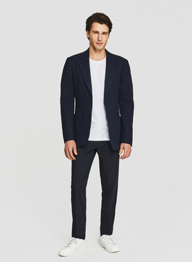 Granatowa marynarka z wełną