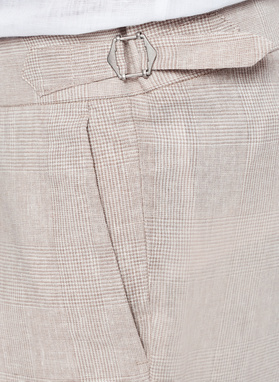 Beżowe spodnie casual z lnem