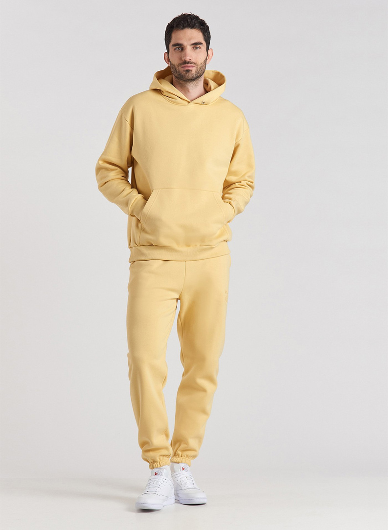 Żółta bluza z kapturem oversize C21SF-2K-001-Y