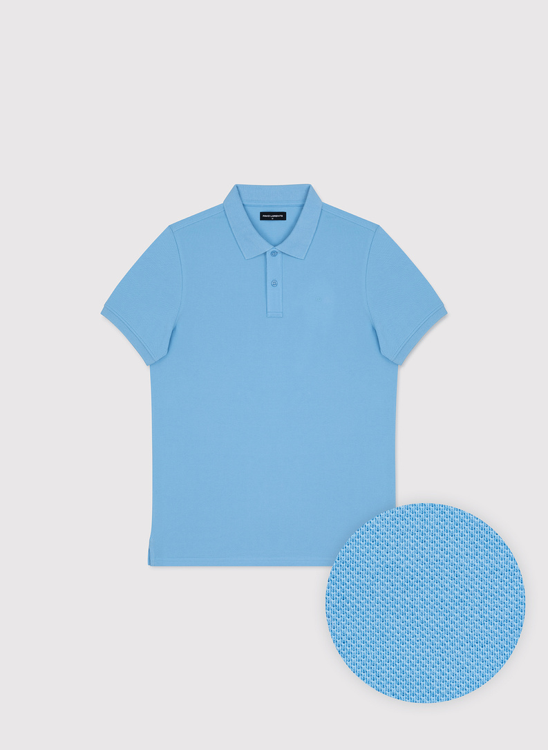 Niebieskie bawełniane polo męskie