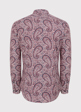 Męska bordowa koszula we wzór paisley