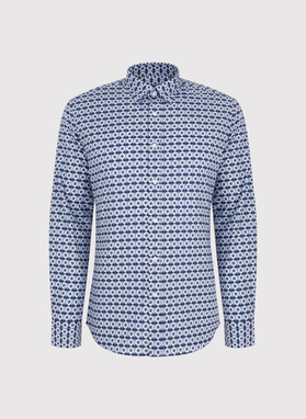 Kwiatowa koszula w kolorze granatowym