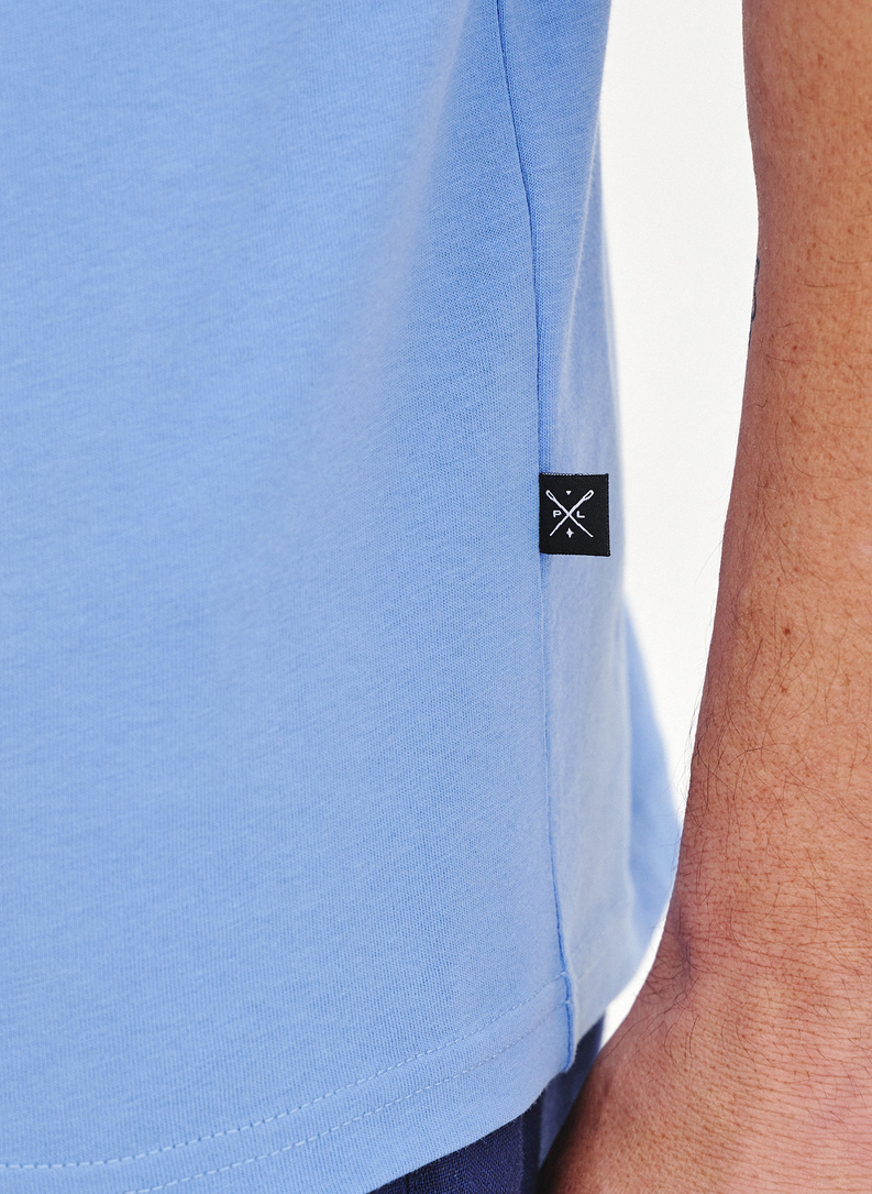 Bawełniany niebieski t-shirt