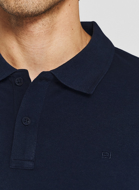Granatowe męskie polo z bawełny