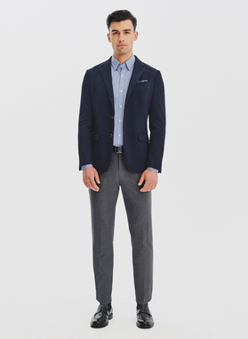 Granatowa dzianinowa marynarka męska