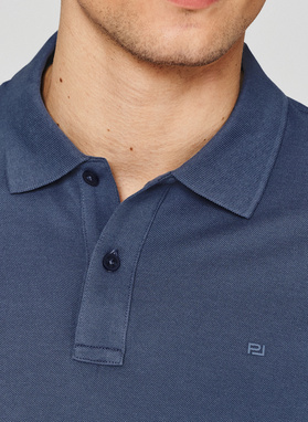 Ciemnoniebieskie bawełniane polo męskie