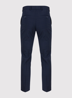 Granatowy garnitur w kratę Windowpane