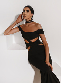 Długa czarna sukienka DOLCE CHAOS DRESS