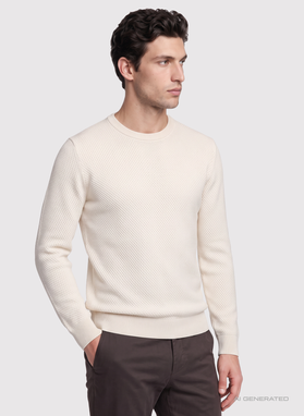 Jasnobeżowy sweter męski