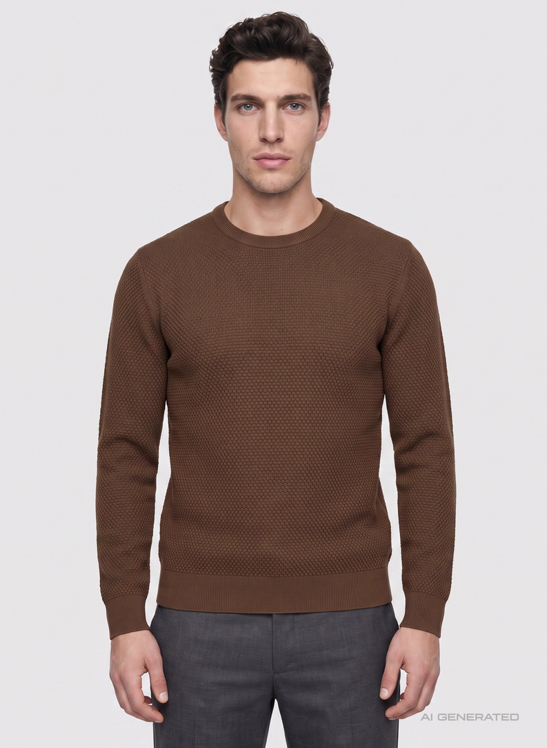 Brązowy sweter męski