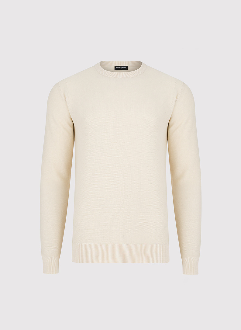 Beżowy sweter męski o-neck