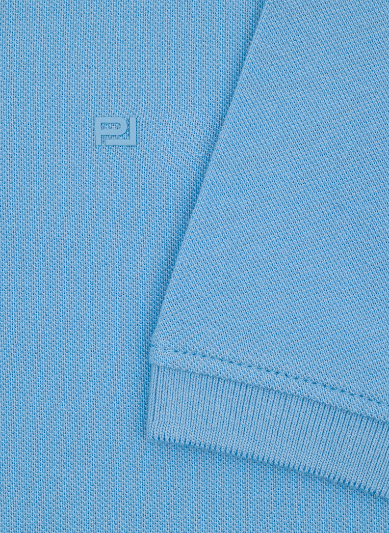 Niebieskie bawełniane polo męskie