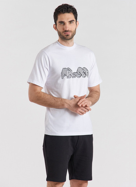 Biały T-shirt z krótkim rękawem oversize C21SF-TX-001-B