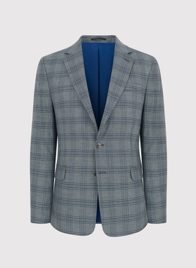 Szara marynarka casualowa w kratkę