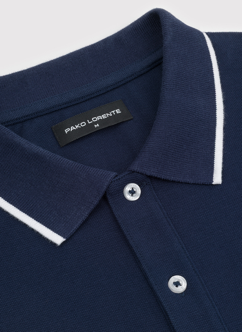 Granatowy t-shirt polo