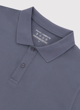 Niebieski t-shirt polo z bawełny