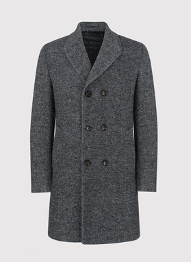 Dwurzędowy płaszcz męski w prążek 