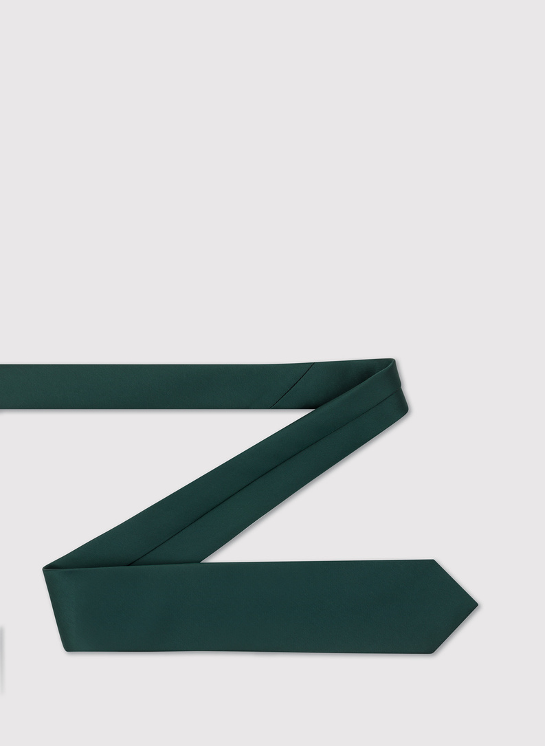Basicowy gładki zielony krawat