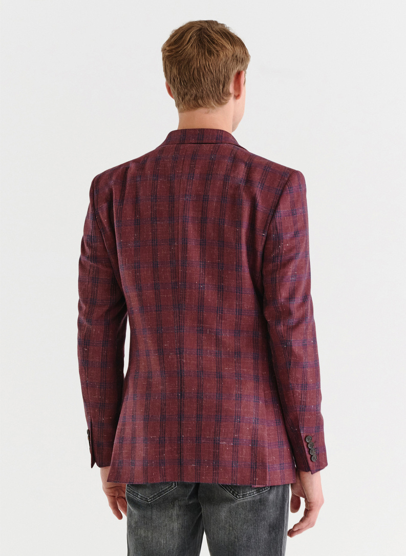 Bordowa marynarka casualowa