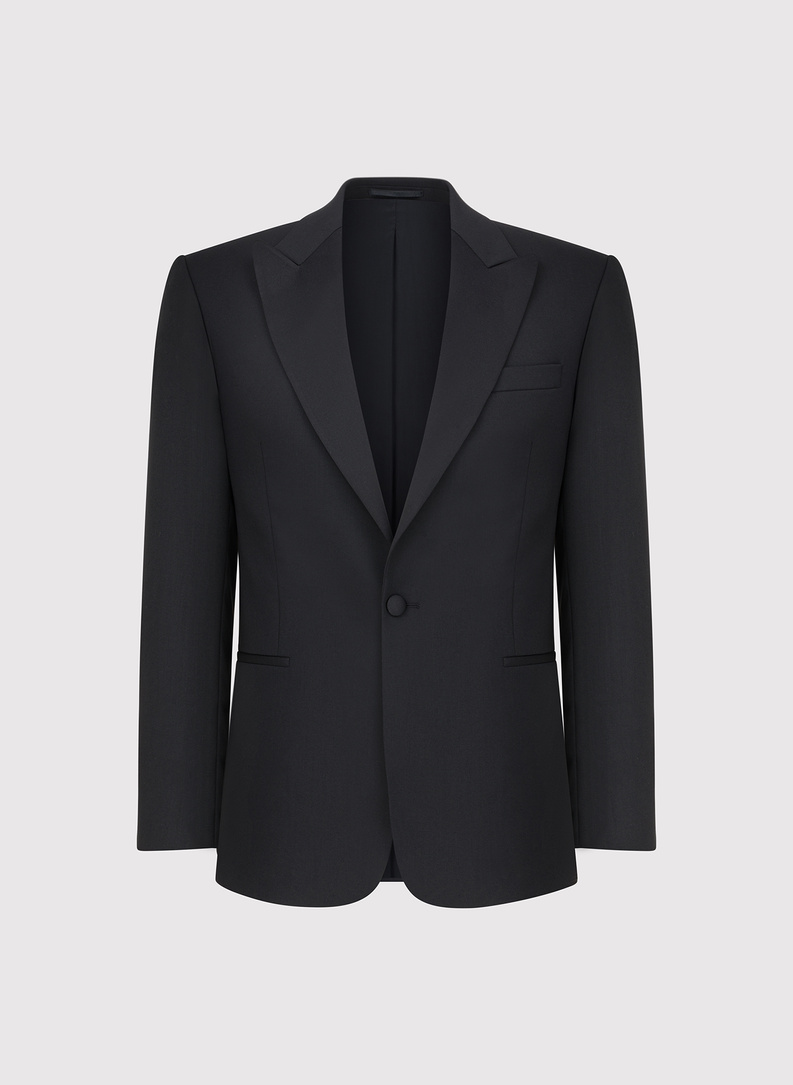 Ślubna czarna jednorzędowa marynarka smokingowa