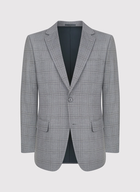 Szara marynarka casualowa w kratę