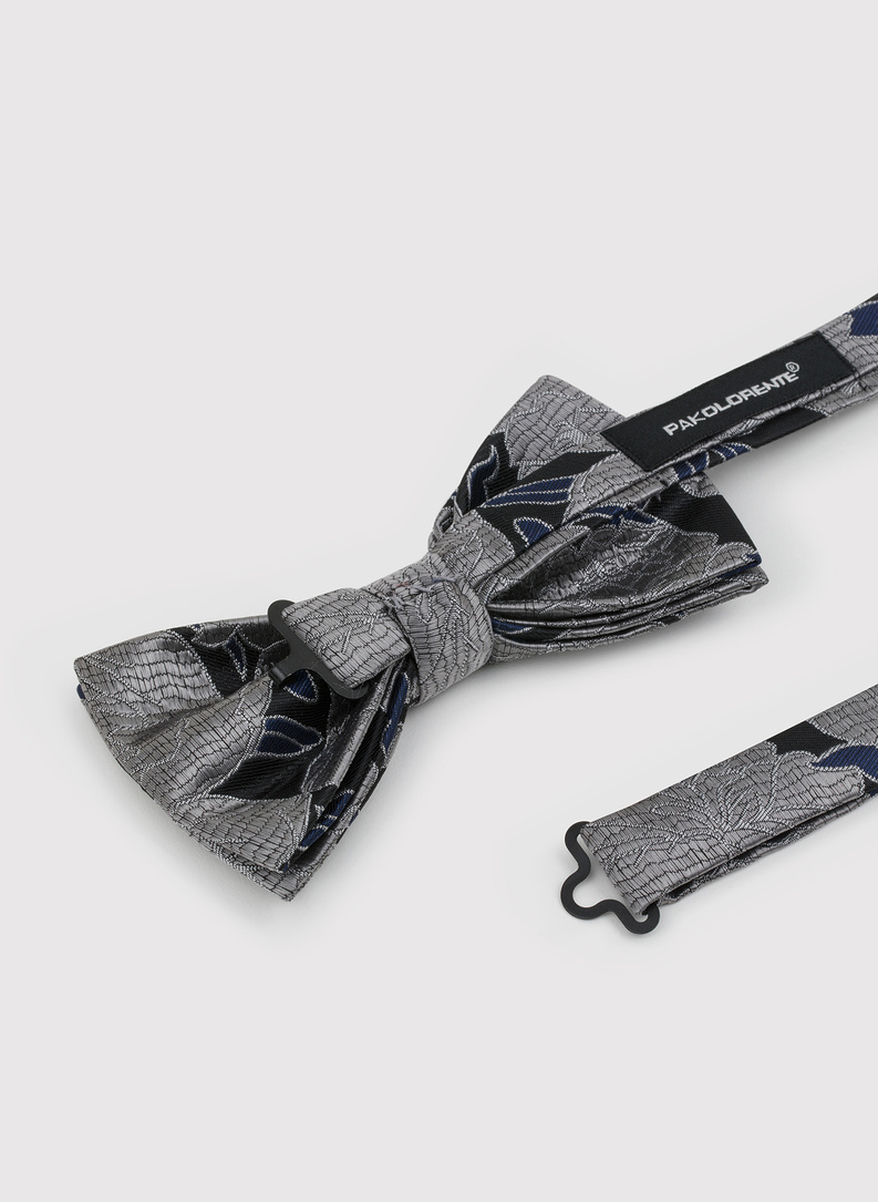 Mucha męska z szarym kwiatowym wzorem