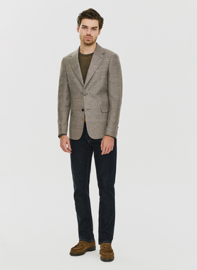 Brązowa marynarka z lnem