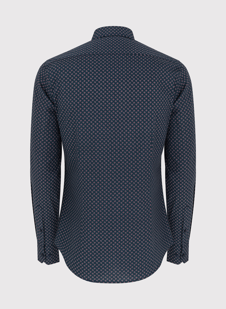 Koszula w kolorze granatowym w mikrowzór