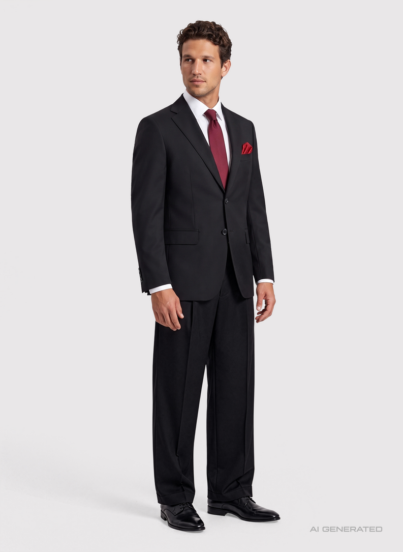 Czarne spodnie garniturowe oversize