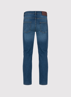 Granatowe spodnie męskie jeans