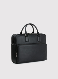 Czarna skórzana aktówka męska