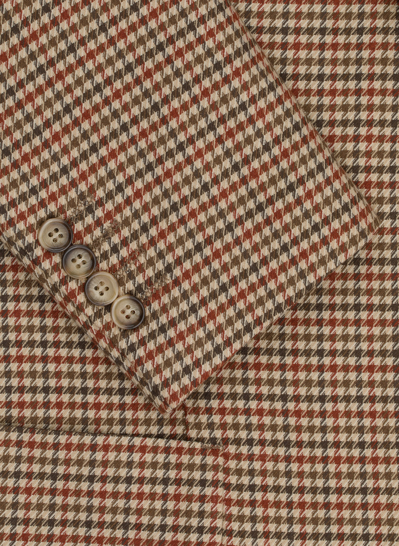 Beżowa marynarka w pepitkę