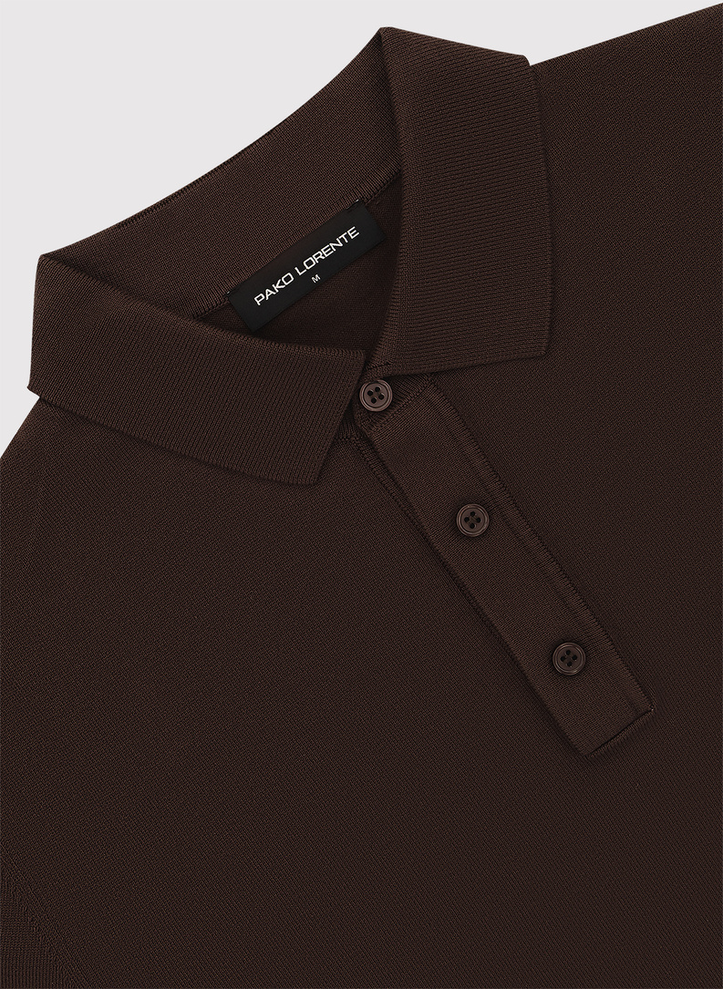 Brązowe polo męskie