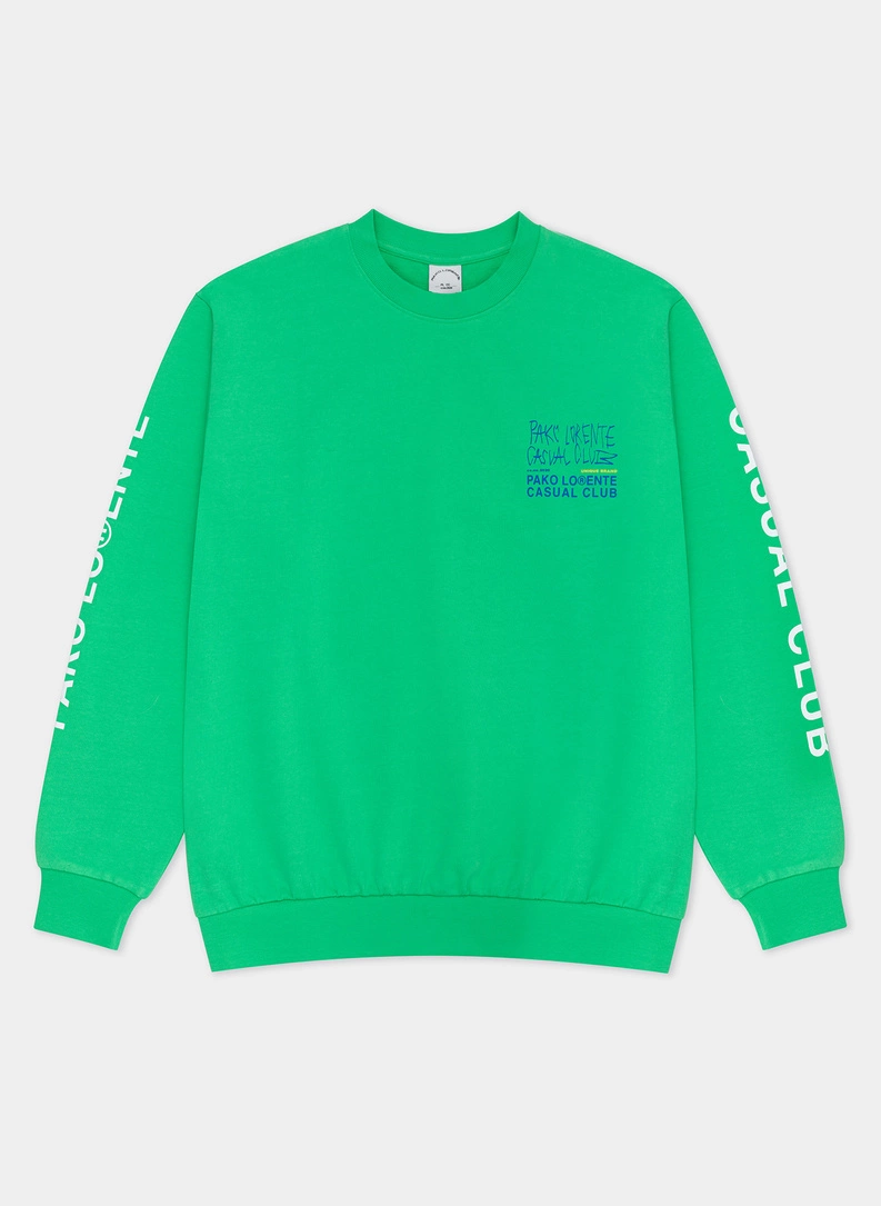 Zielona bluza oversize z okrągłym dekoltem C22SF-2B-002-Z-0 - zdjecie nr 1