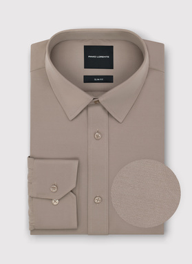 Brązowa koszula męska z wełną