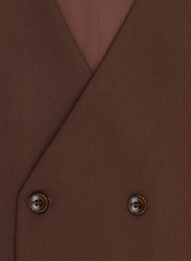 Brązowa dwurzędowa kamizelka męska