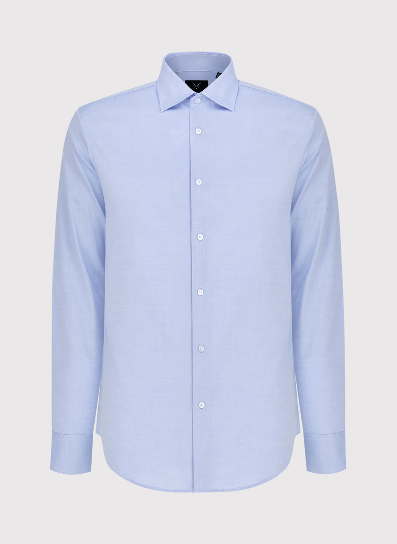 Niebieska koszula męska z długim rękawem