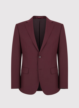 Dwuczęściowy gładki garnitur męski w kolorze burgundowym