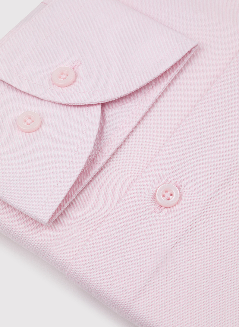 Koszula męska z długim rękawem w kolorze różowym