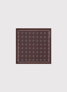 Brązowa poszetka męska we wzory