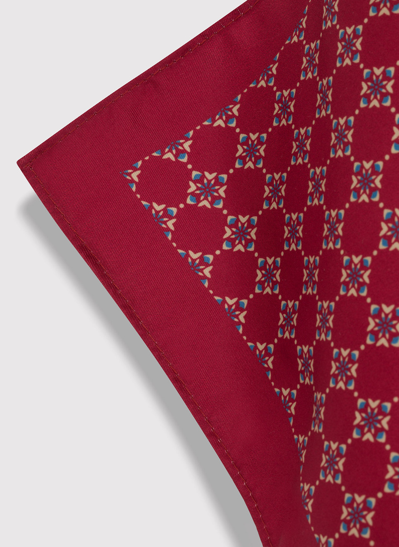 Bordowa wzorzysta poszetka