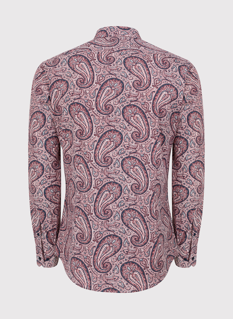 Męska bordowa koszula we wzór paisley