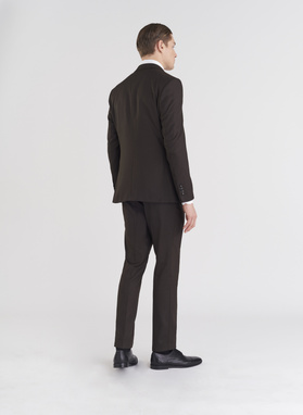 Brązowa jednorzędowa marynarka męska