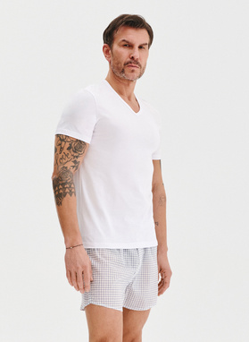 T-shirt v-neck w białym kolorze, dwupak